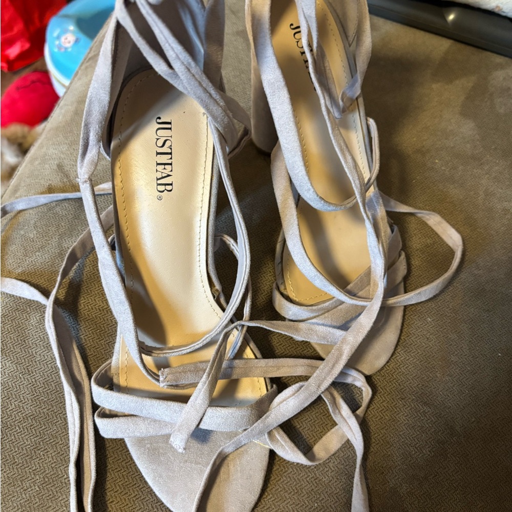 JustFab Women's Gray Strappy Sandals